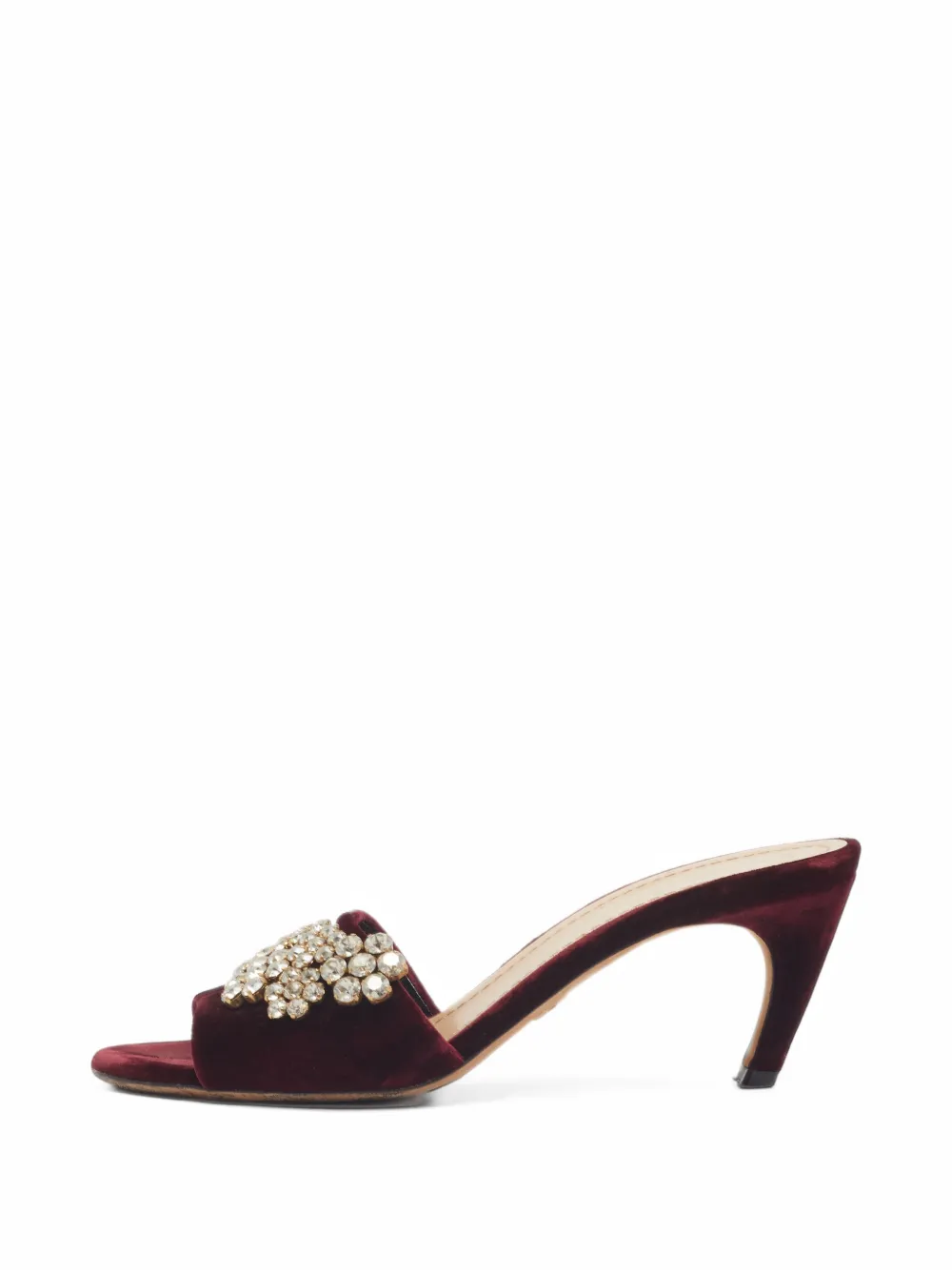 Christian Dior Pre-Owned crystal-embellished velvet heeled sandals - Rot