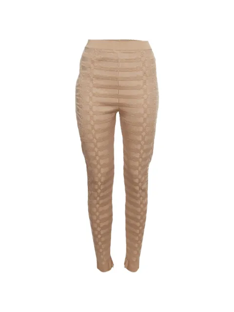Balmain Pre-Owned chevron-pattern knit trousers