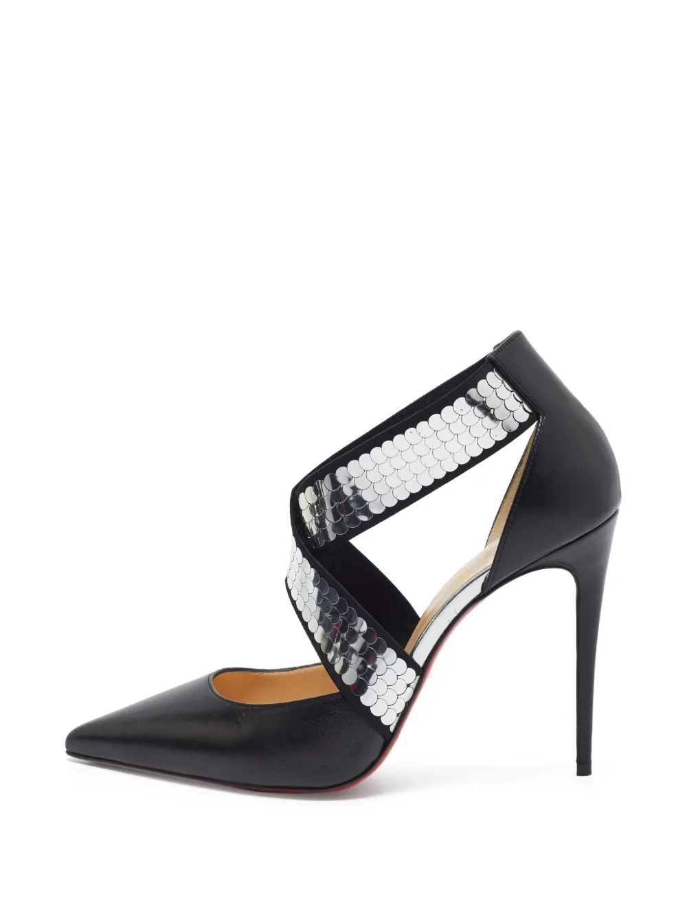 Christian Louboutin Pre-Owned Jeres sequin crossover pumps - Schwarz