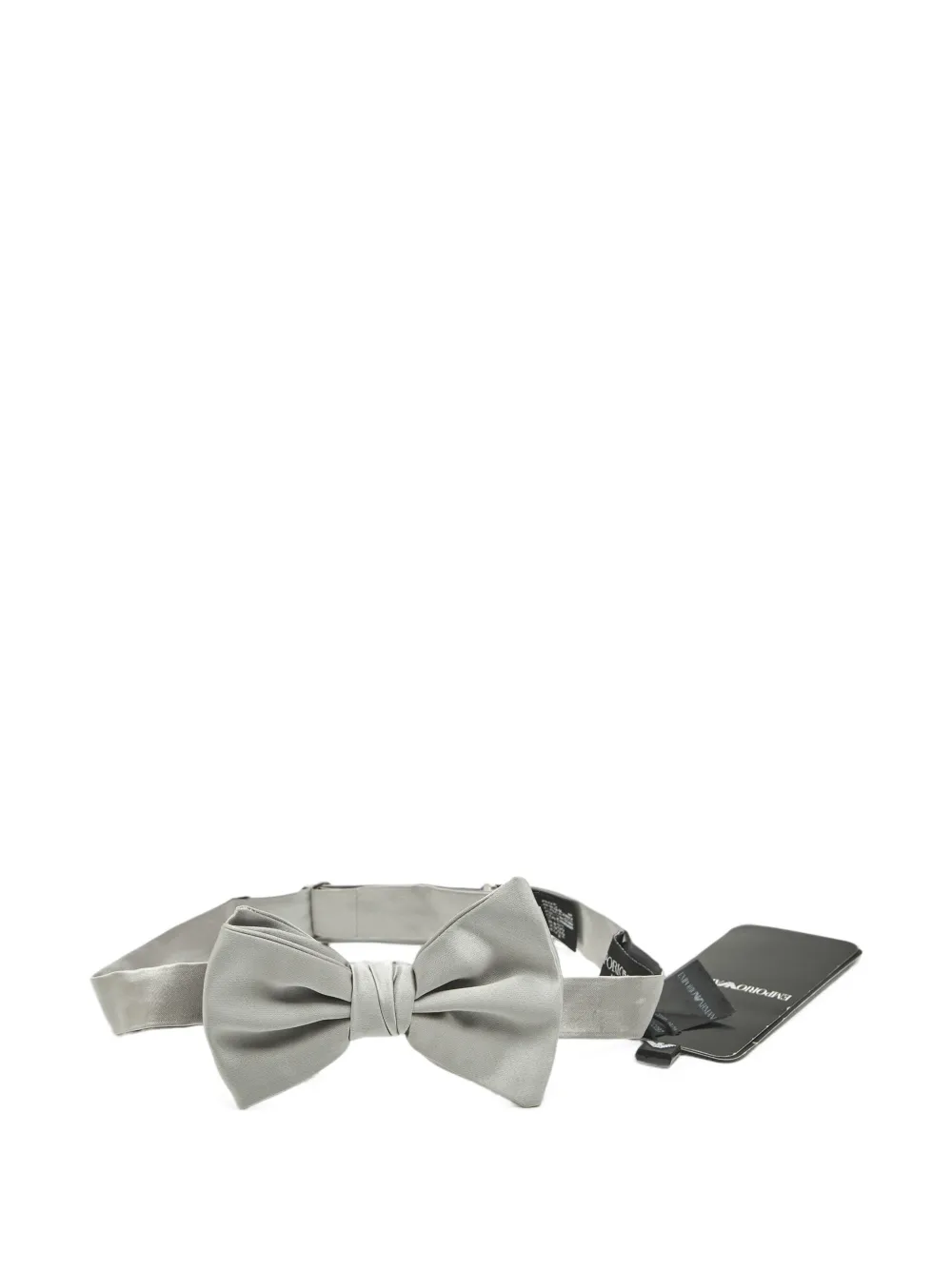 Emporio Armani Pre-Owned satin-finish silk bow tie in Grey