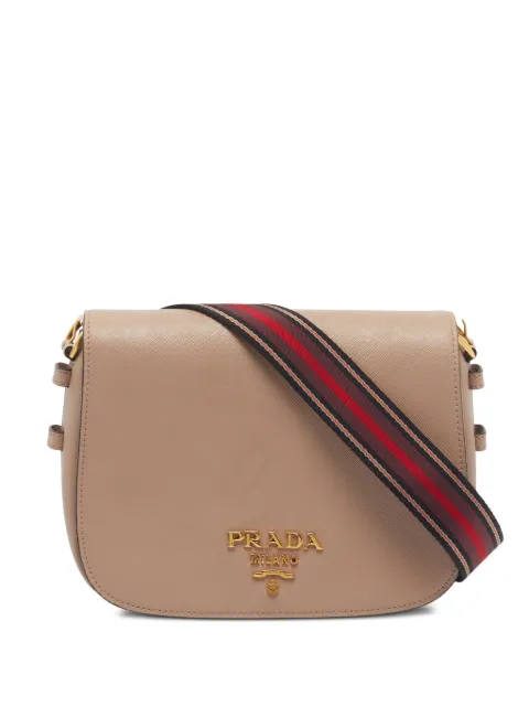Prada Pre-Owned bolsa crossbody con solapa de piel Saffiano