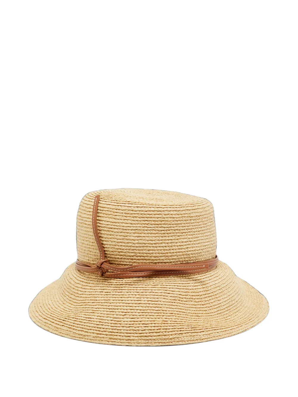 Hermès Pre-Owned chapeau Isola à bords en cuir - Tons neutres Hermès Pre-Owned chapeau Isola à bords en cuir - Tons neutres