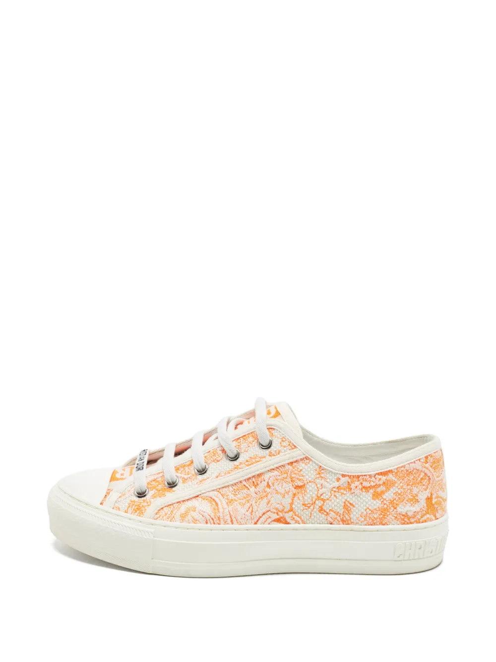 Christian Dior Pre-Owned Walk'n'Dior floral-jacquard sneakers - Orange