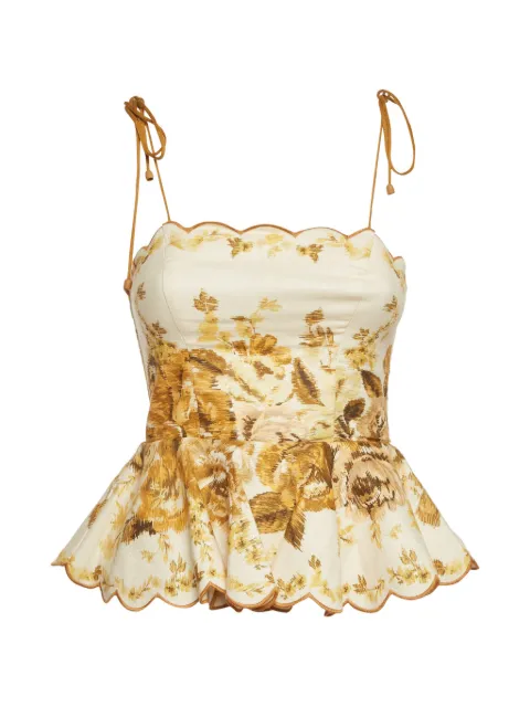ZIMMERMANN Aliane scalloped peplum top
