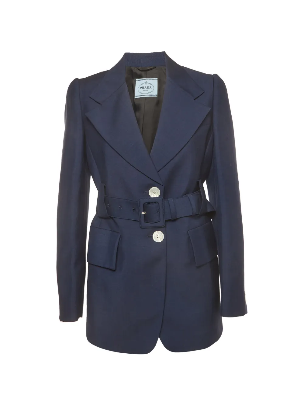 Prada Pre-Owned 2019 belted single-breasted blazer - Blu