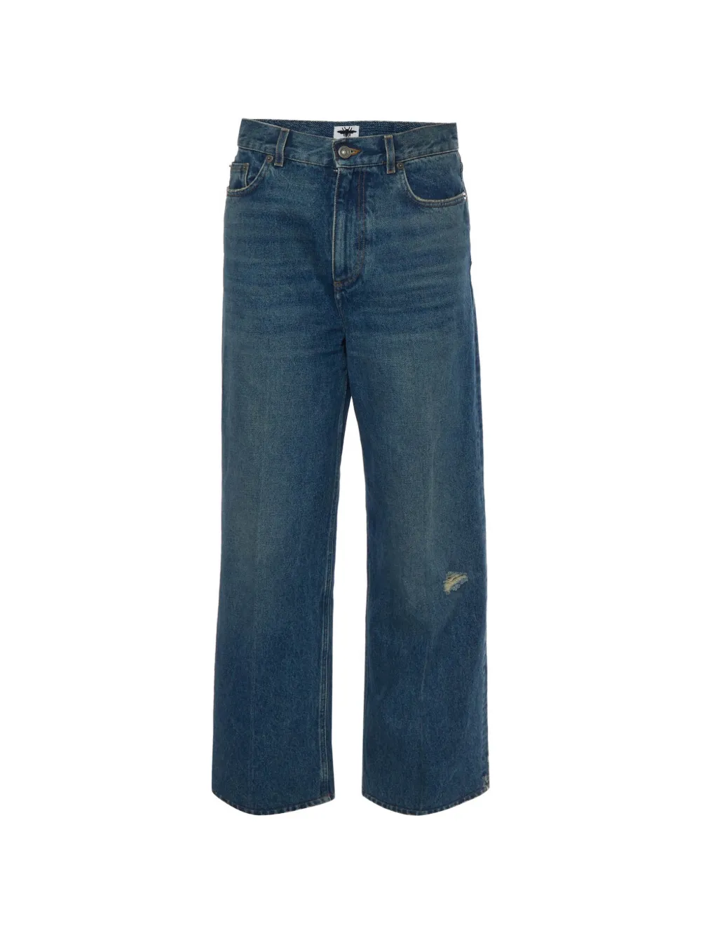 Christian Dior Pre-Owned distressed wide-leg jeans - Blau
