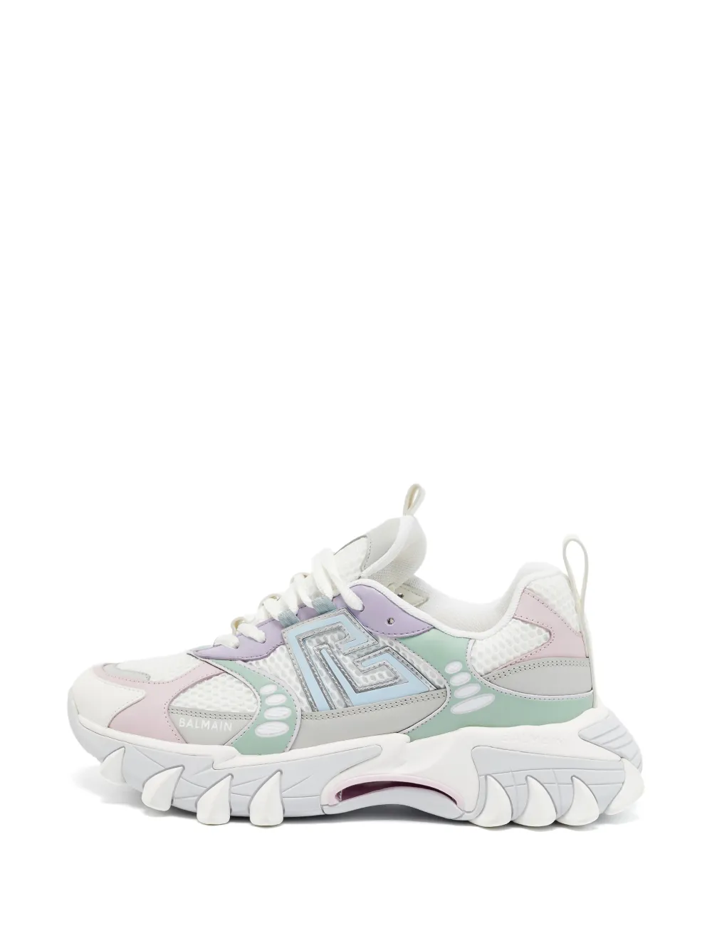 Balmain Pre-Owned B-East PB panelled sneakers - Weiß