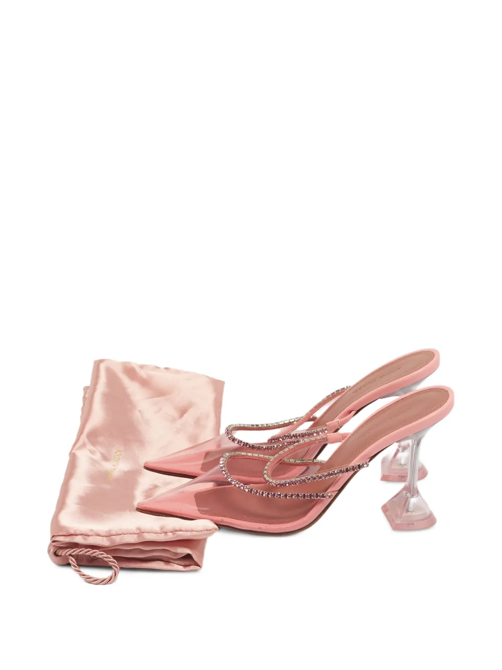 Amina Muaddi Gilda crystal-embellished mules - Rosa