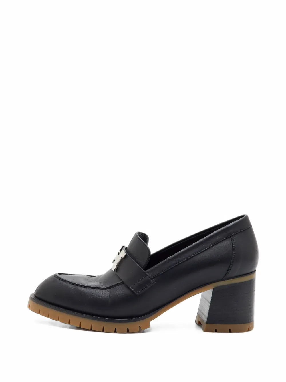 Hermès Pre-Owned Faubourg H clasp loafers - Noir Hermès Pre-Owned Faubourg H clasp loafers - Noir