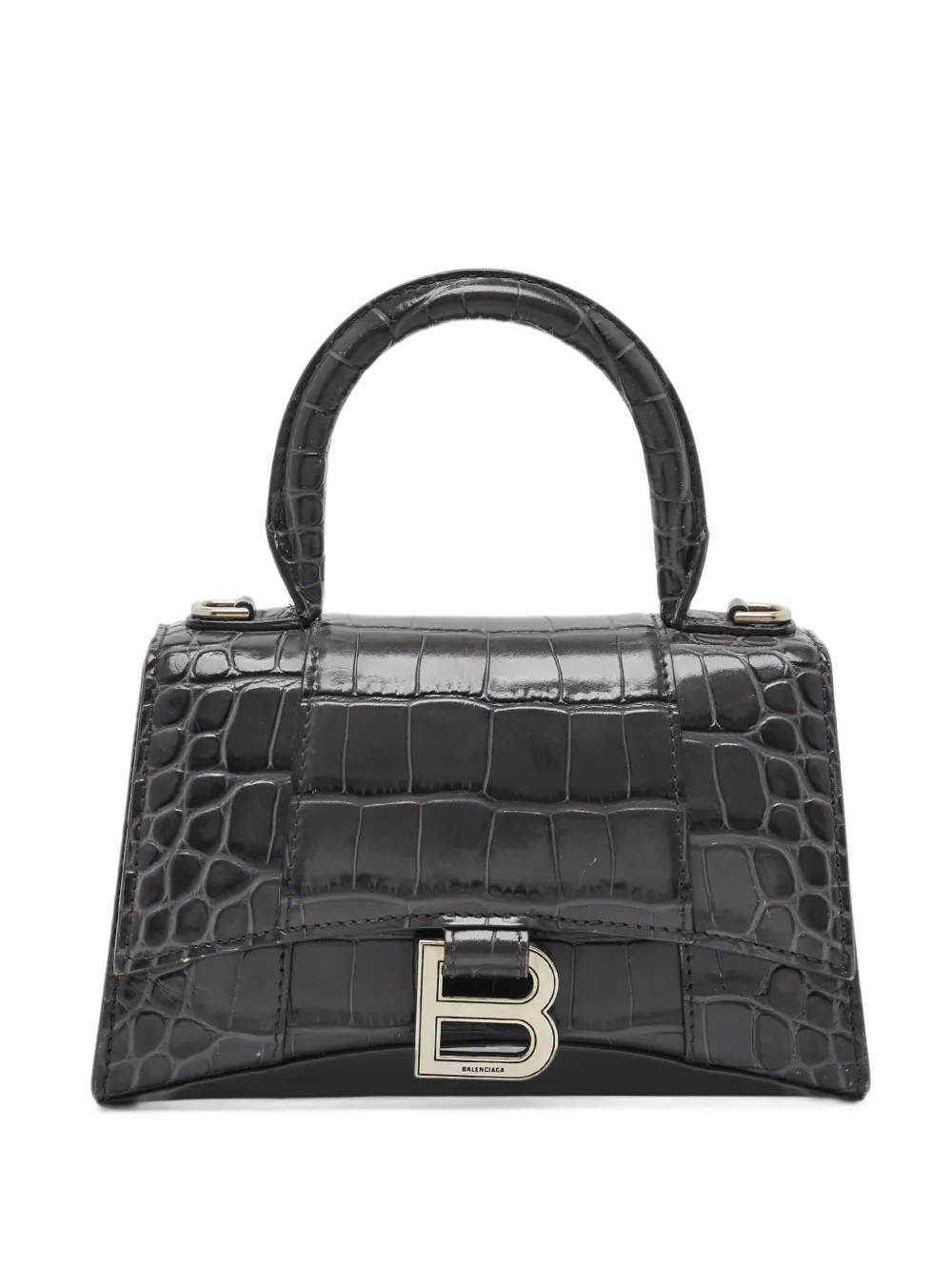 Balenciaga Pre-Owned XS Hourglass crocodile-embossed tote bag - Schwarz