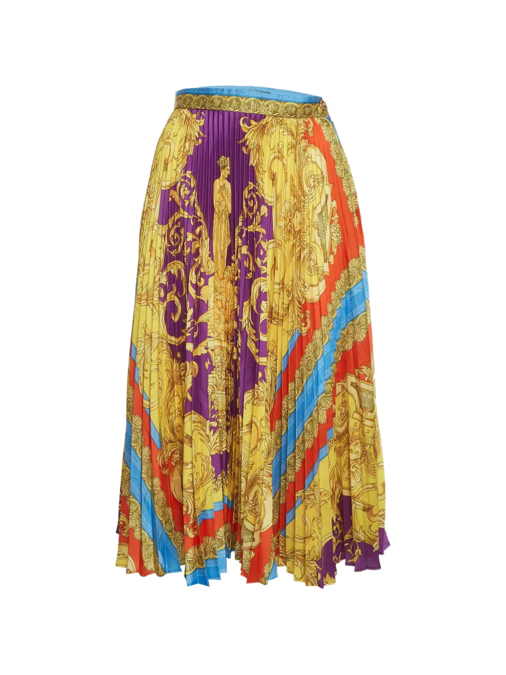 Versace Pre-Owned Baroque print plissé skirt - Giallo