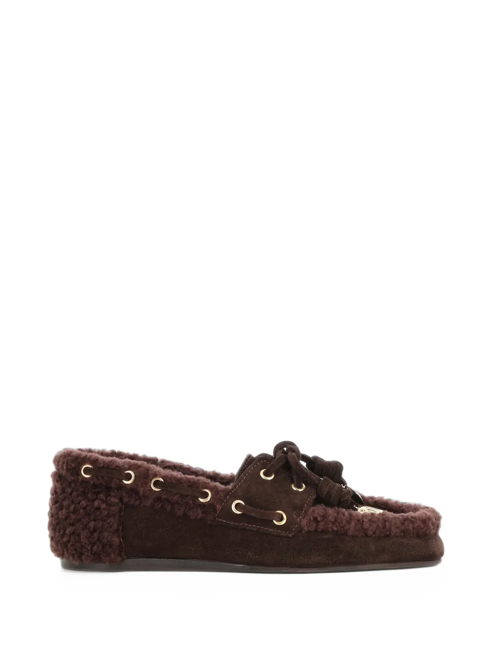 Ancient Greek Sandals Pliaria shearling-trim suede loafers - Brown