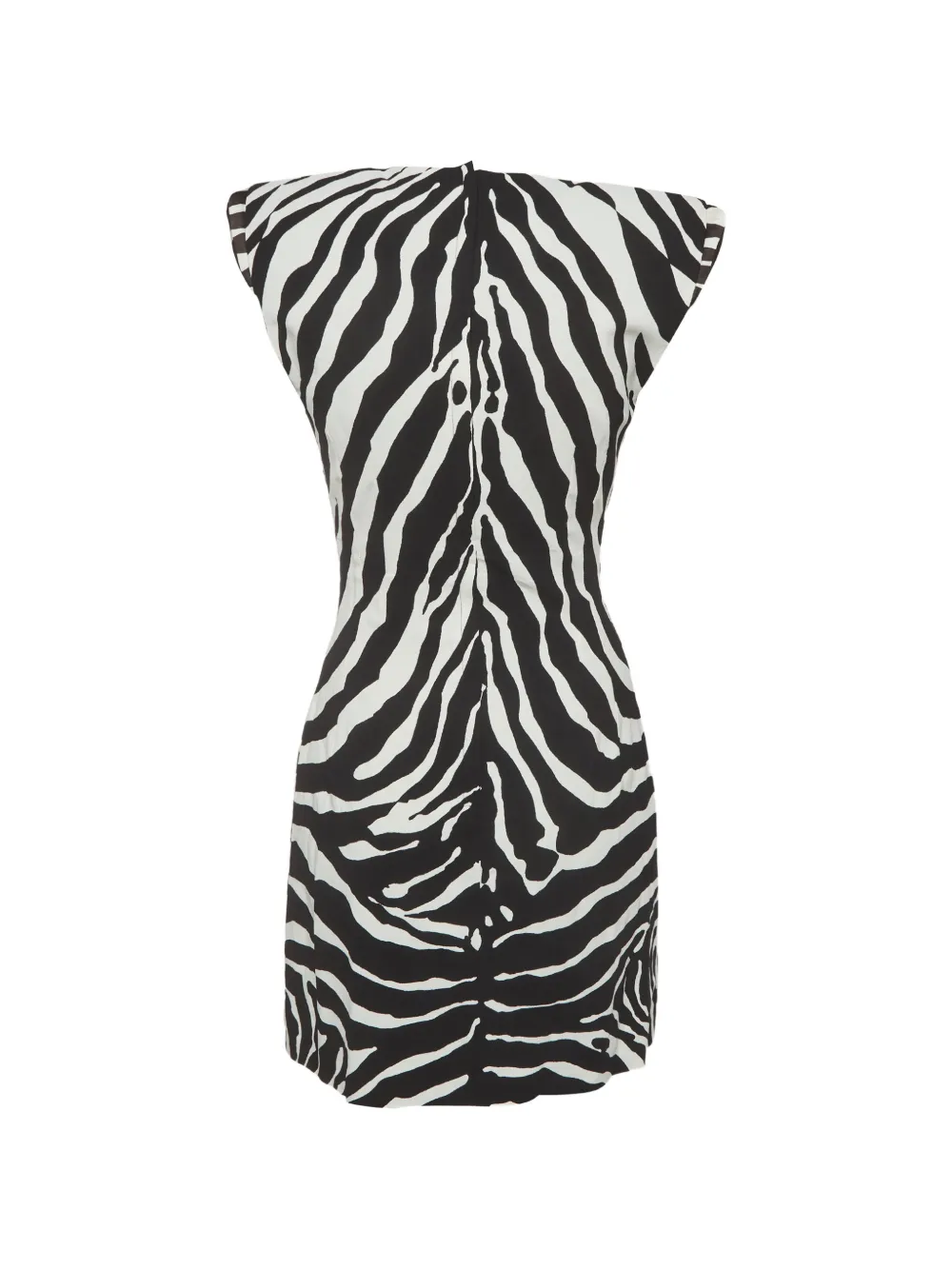 Dolce & Gabbana Pre-Owned zebra-print cap-sleeve A-line mini dress - Black
