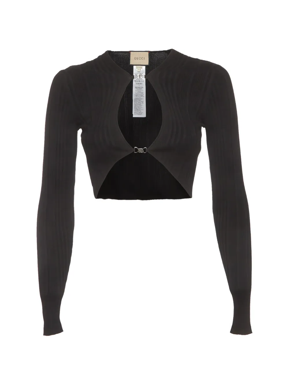 Gucci Pre-Owned rib-knit cropped cardigan - Schwarz
