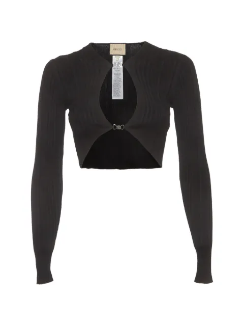 Gucci Pre-Owned rib-knit cropped cardigan