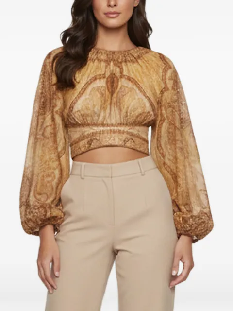 ZIMMERMANN Top crop Wanderlust con stampa paisley