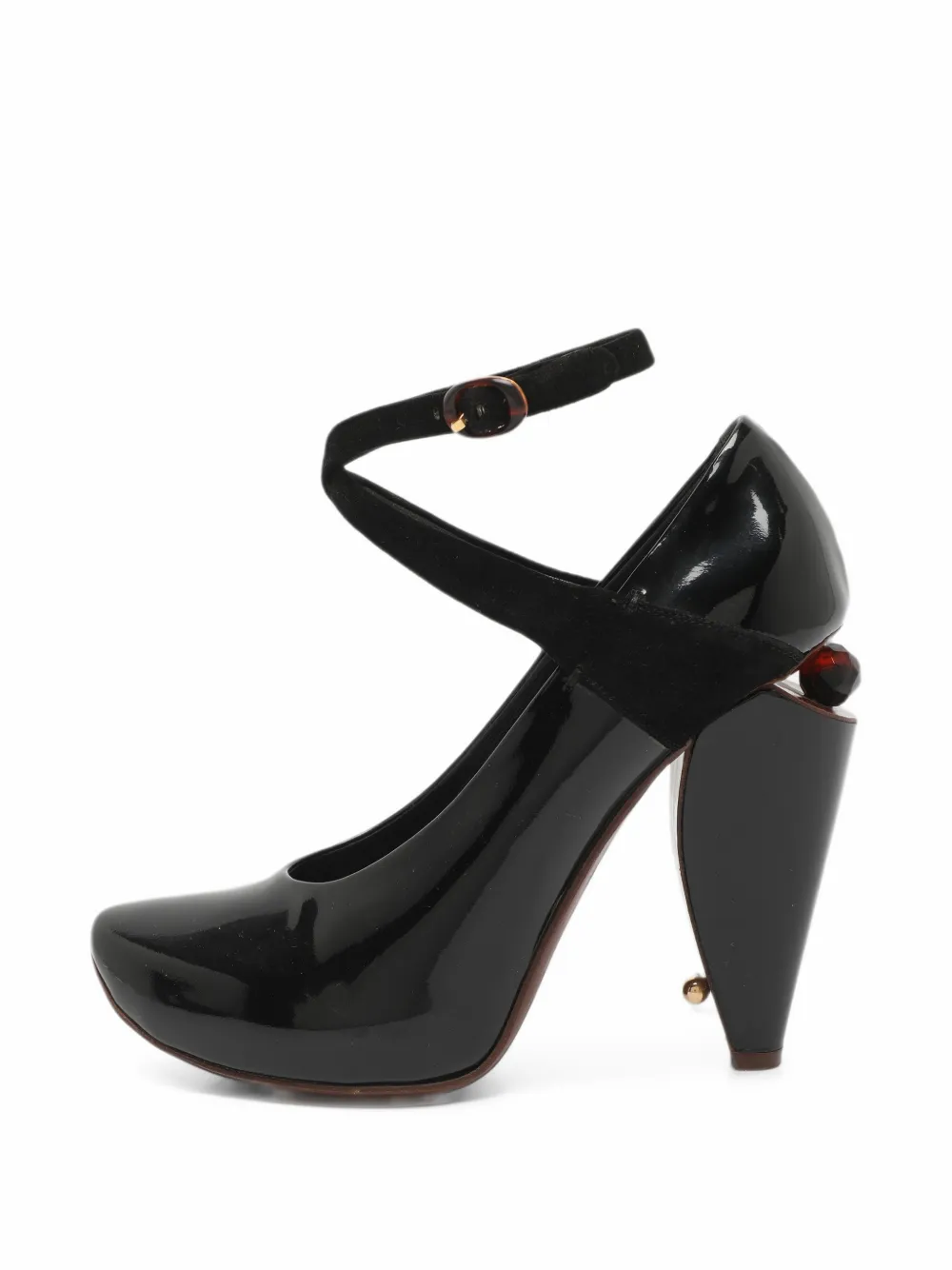 Marc Jacobs Vintage embellished heel ankle-strap pumps – Black