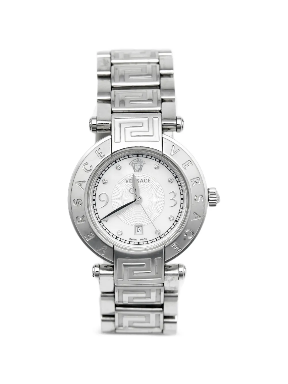 Versace Pre-Owned 2012 Reve Greek Key 35mm watch - White