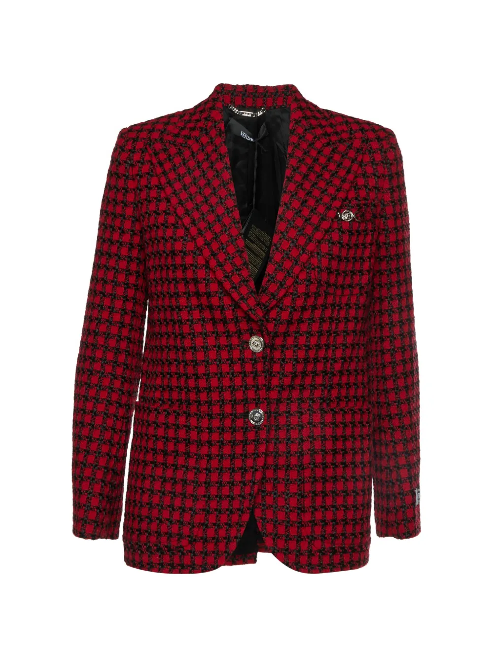 Versace Pre-Owned windowpane single-breasted blazer - Red