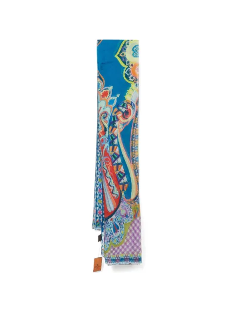 Etro Pre-Owned bufanda con estampado de cachemira y flecos