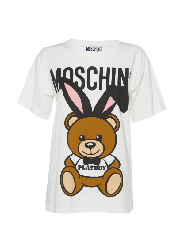 Moschino Pre-Owned Playboy Teddyベア Tシャツ | ホワイト | FARFETCH JP