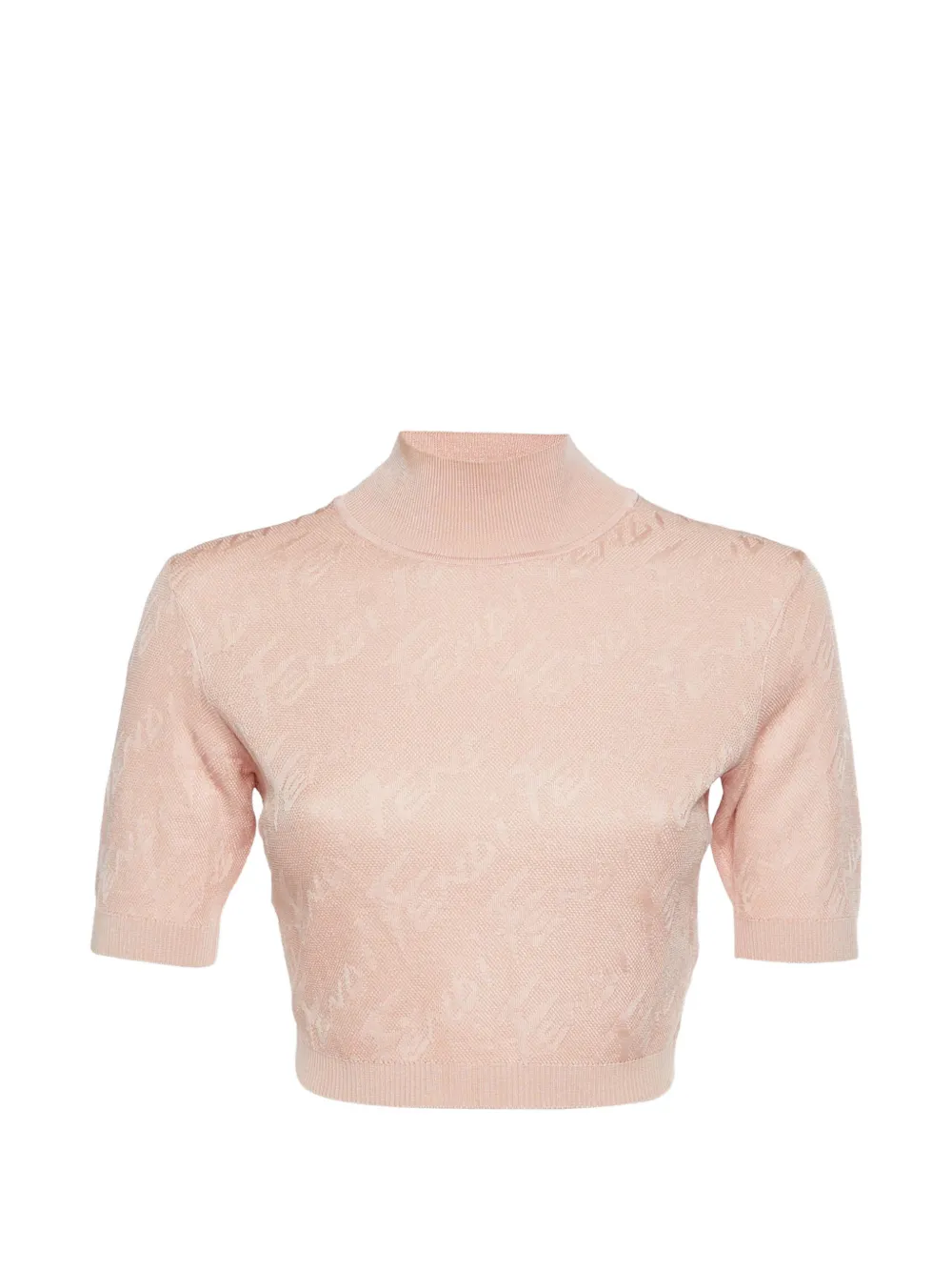 Fendi Pre-Owned logo jacquard mock neck top - Rosa