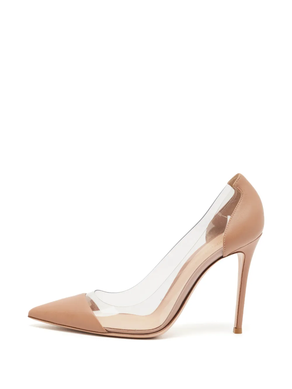 Gianvito Rossi Plexi point-toe heeled pumps - Nude