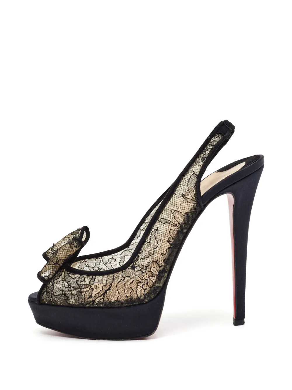 Christian Louboutin Pre-Owned Exclu Spitzensandalen mit Schleifendetail - Schwarz