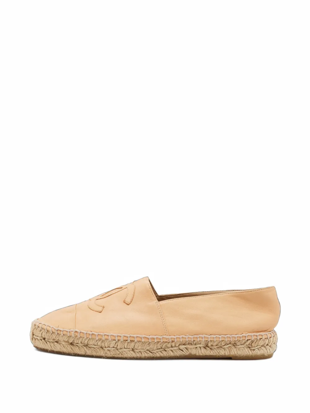 Pre-owned Chanel Cc Interlocking Espadrilles In Neutrals