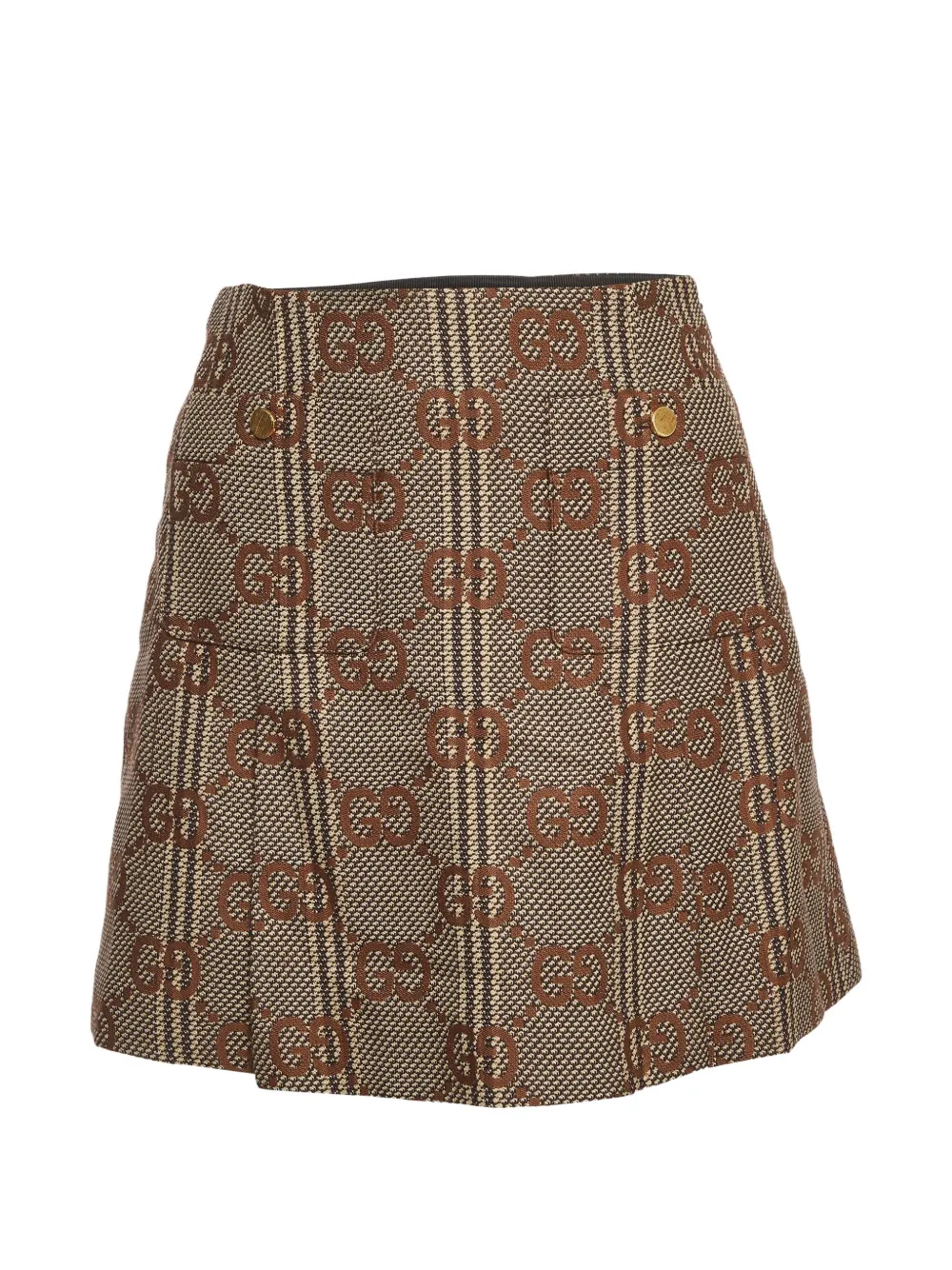 Gucci Pre-Owned GG jacquard A-line mini skirt - Marrone