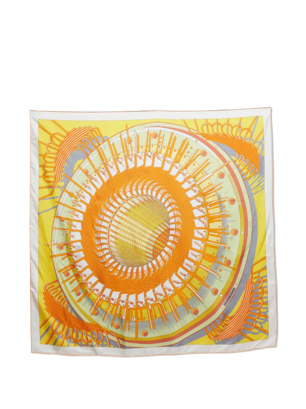 Hermès Pre-Owned Alternateur silk scarf - Orange