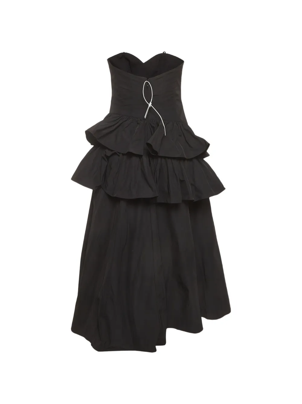 Marchesa Notte ruffled strapless midi dress - Noir Marchesa Notte ruffled strapless midi dress - Noir