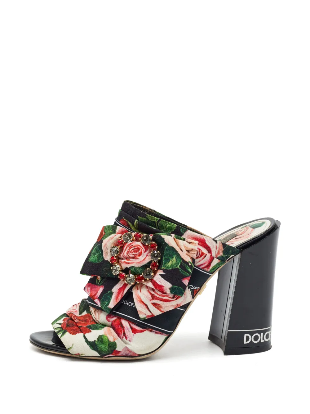 Dolce & Gabbana Pre-Owned floral-print block-heel sandals - Schwarz