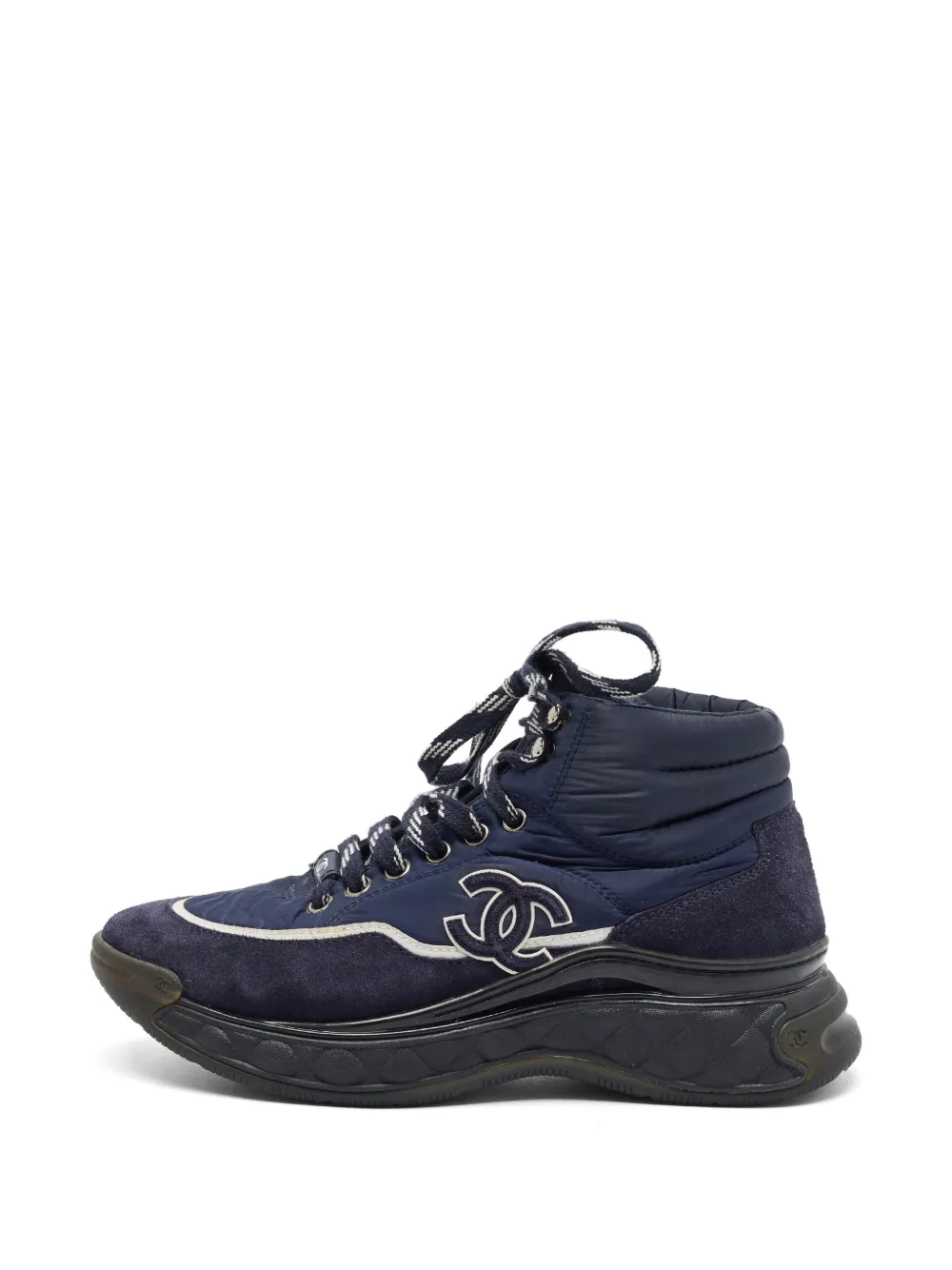 CHANEL Pre-Owned CC-logo high-top sneakers - Blau