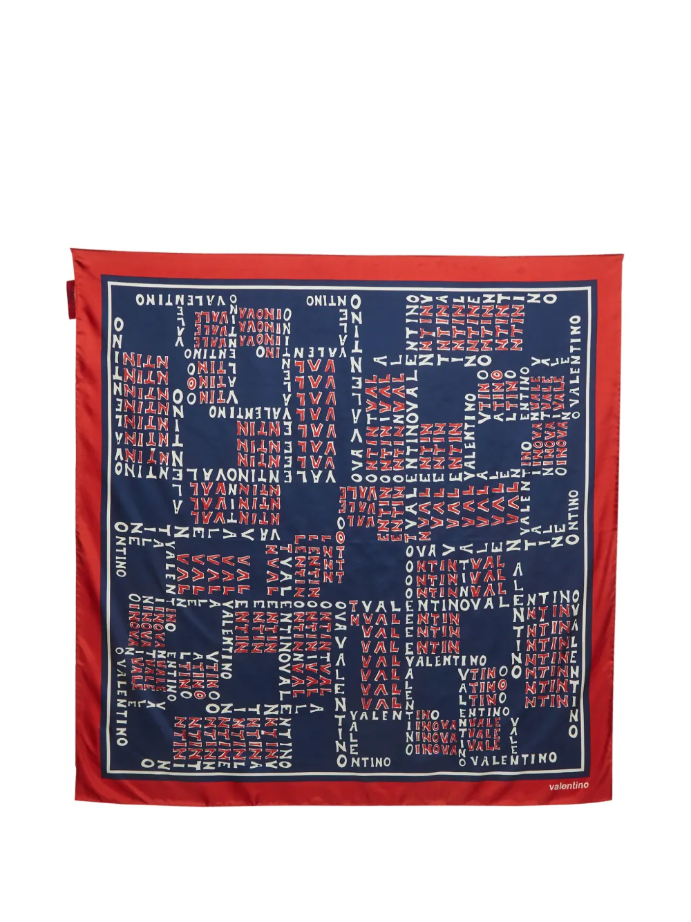 Valentino Garavani Pre-Owned logo-print Carré scarf - Blau