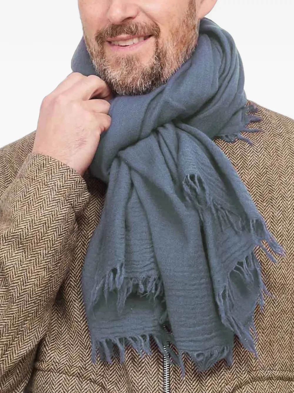 Leathersmith of London textured wool scarf - Blu