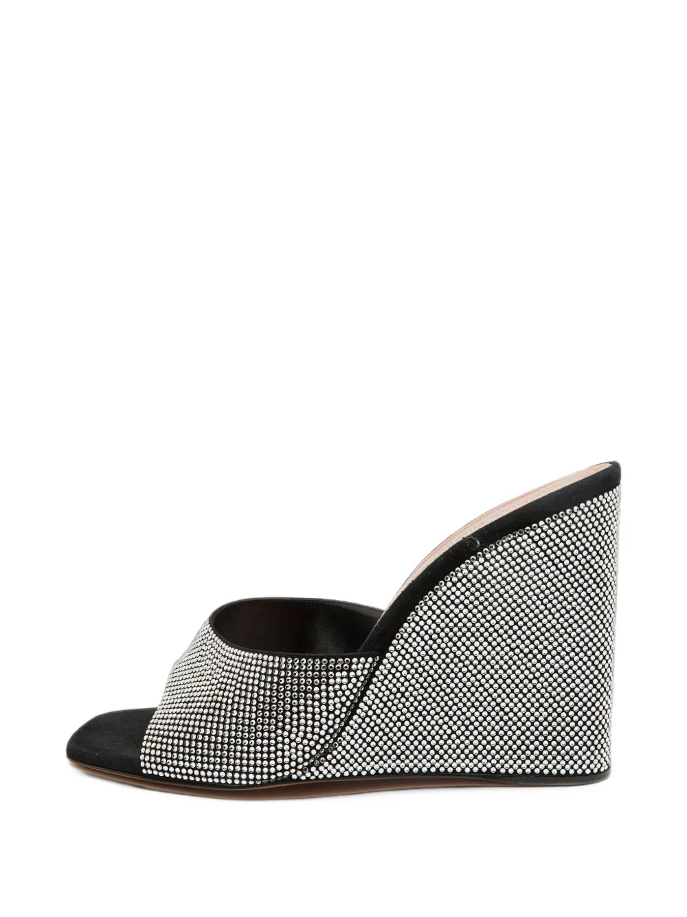 Amina Muaddi Lupita crystal-embellished wedge sandals – Silver