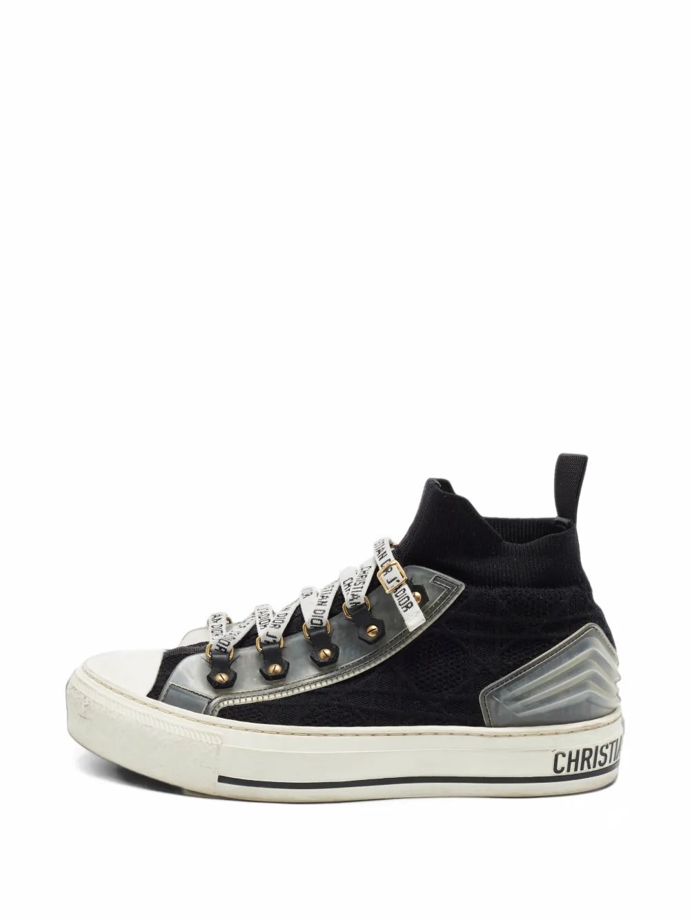 Christian Dior Pre-Owned Walk'n'Dior stretch-knit high-top sneakers - Schwarz
