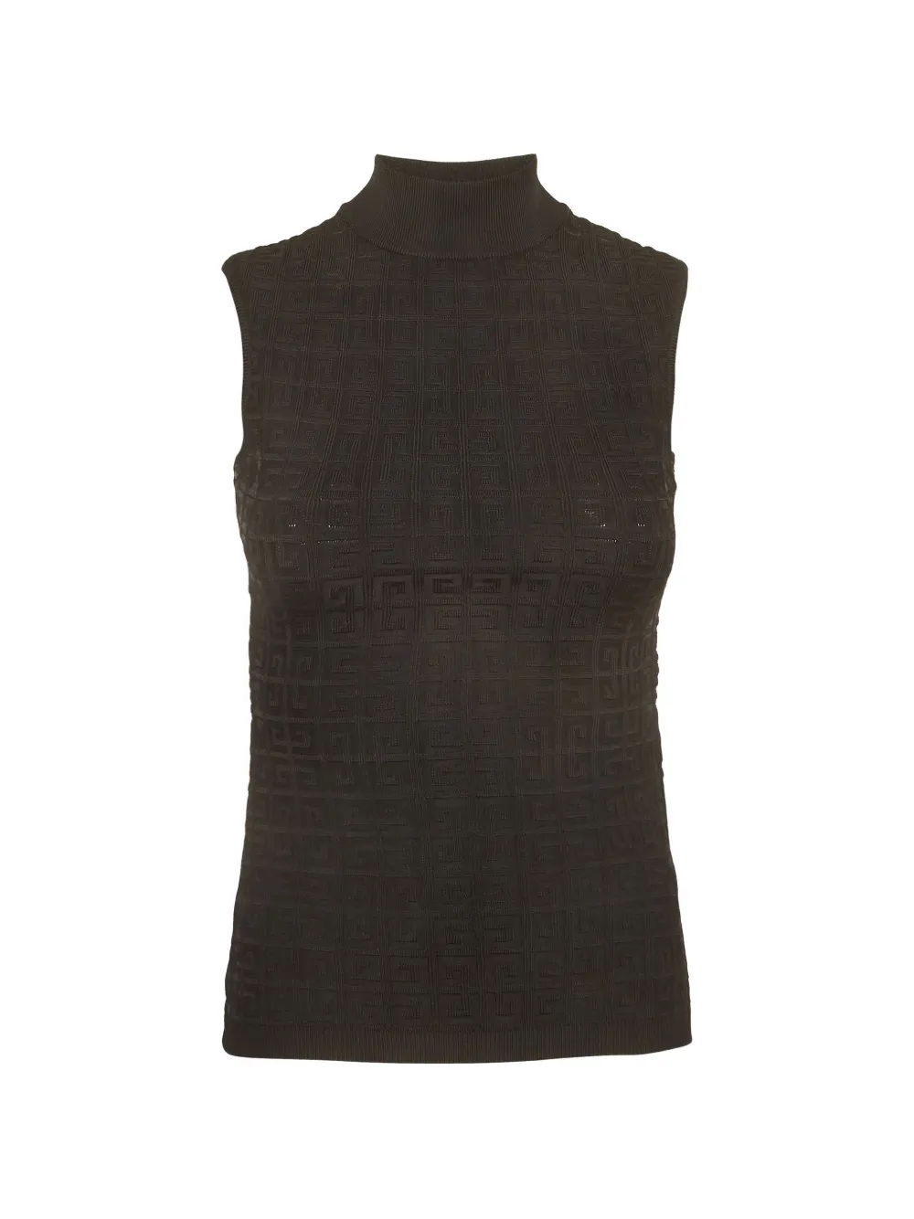 Givenchy Pre-Owned monogram jacquard mock neck tank top - Marrone