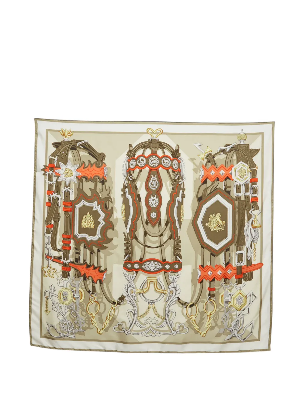 Hermès Pre-Owned Brides et Destin scarf - Nude