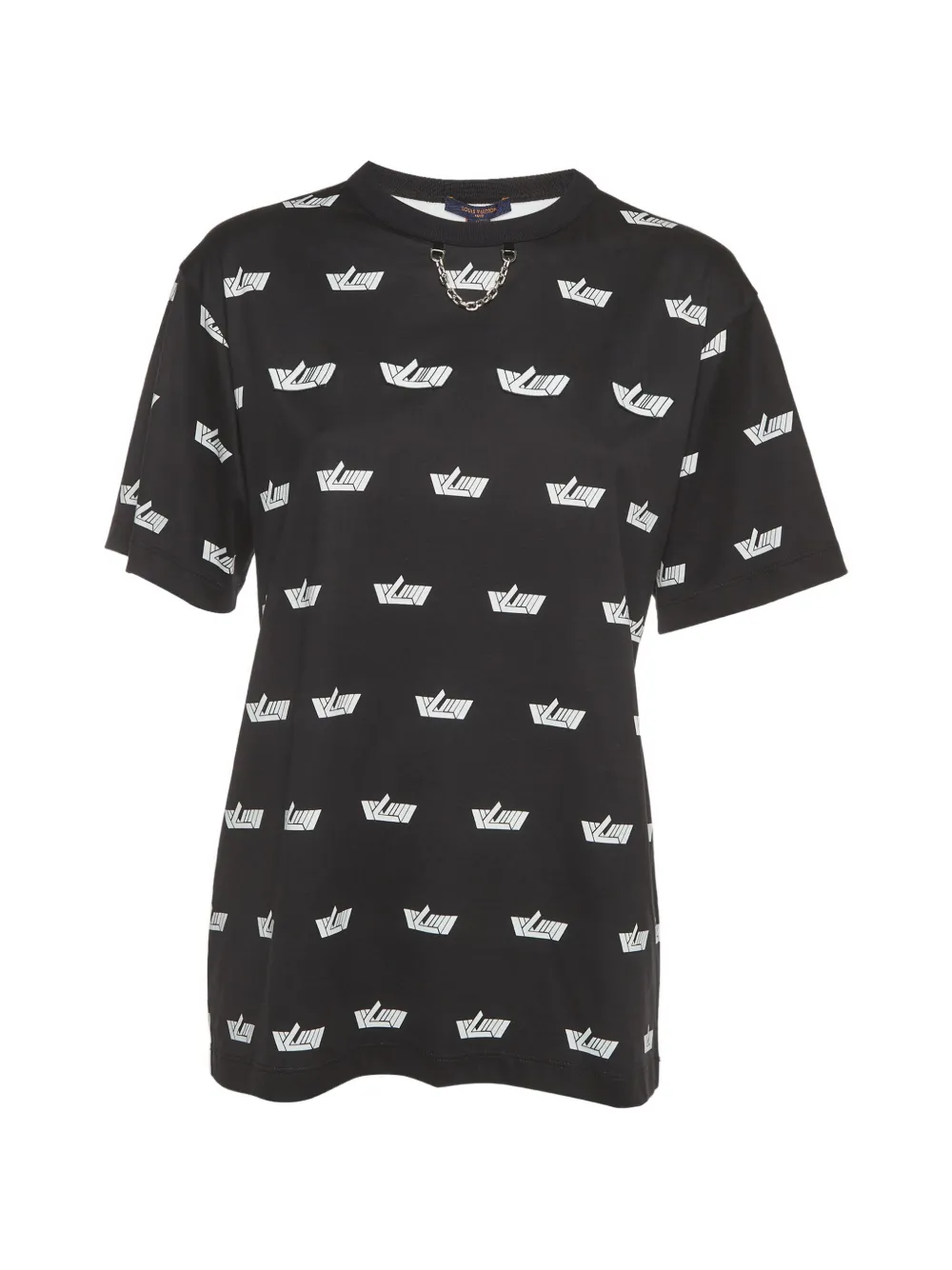 Louis Vuitton Pre-Owned LV print chain-link T-shirt - Nero