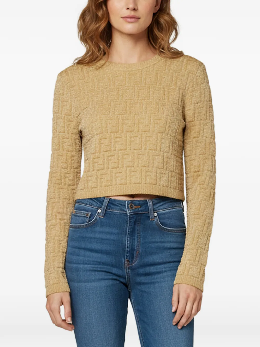 Fendi Pre-Owned Zucca embossed sweater - Braun