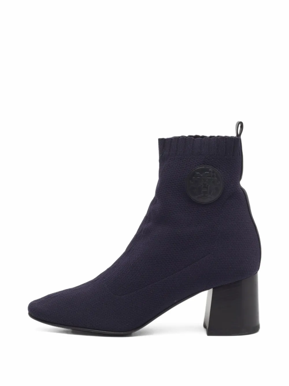 Hermès Pre-Owned Volver knitted block-heel ankle boots - Blau