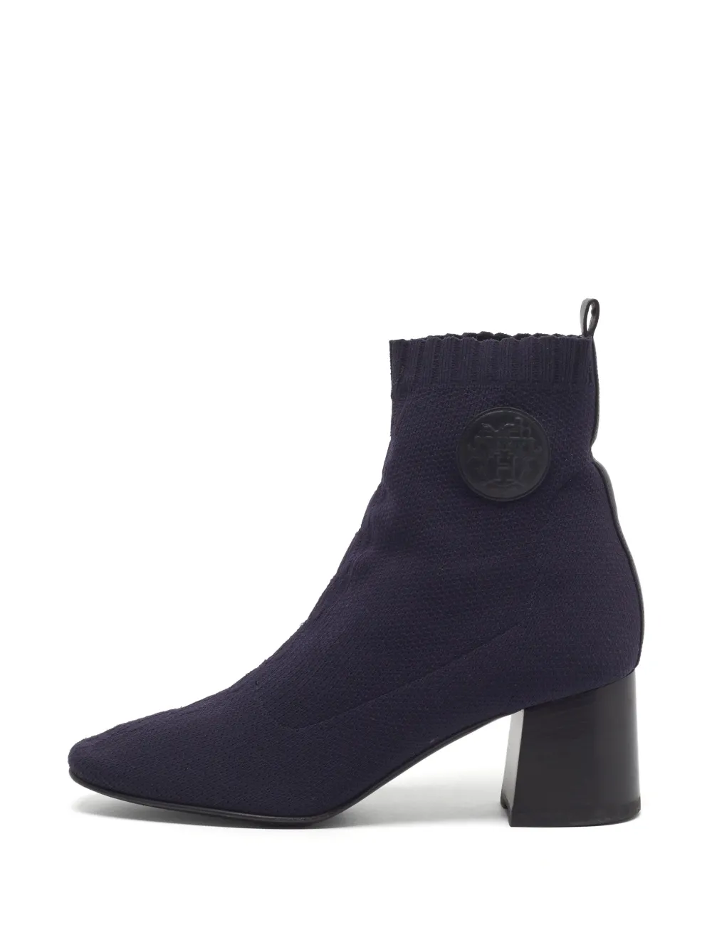 Hermès Pre-Owned Volver knitted block-heel ankle boots - Blau