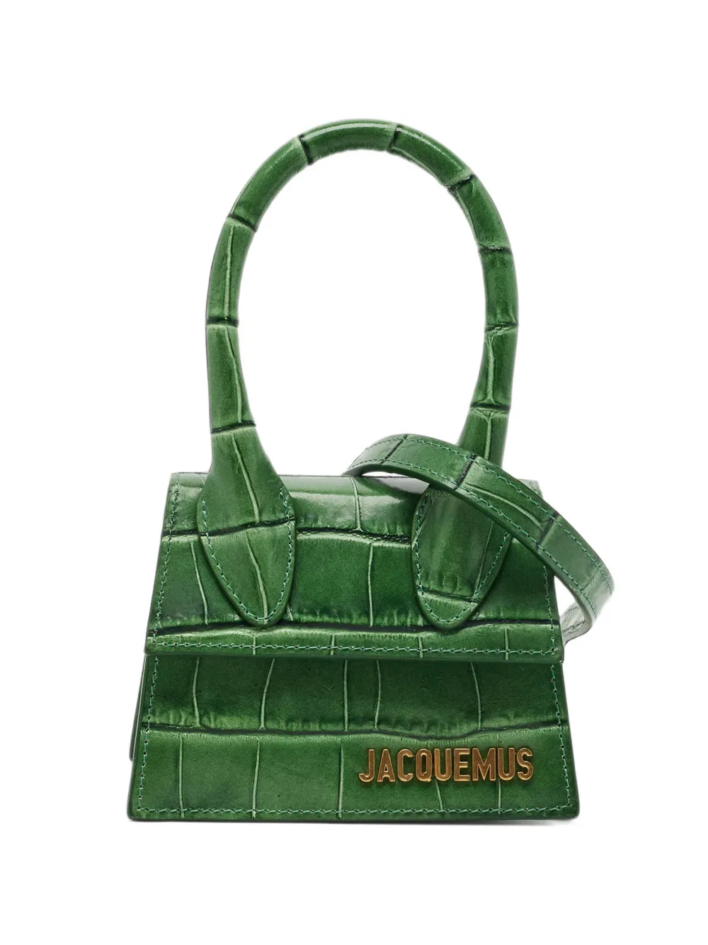 Jacquemus Pre-Owned Le Chiquito crocodile-effect mini handbag - Verde