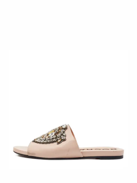 Rochas Vintage Sandalen mit Kristallen