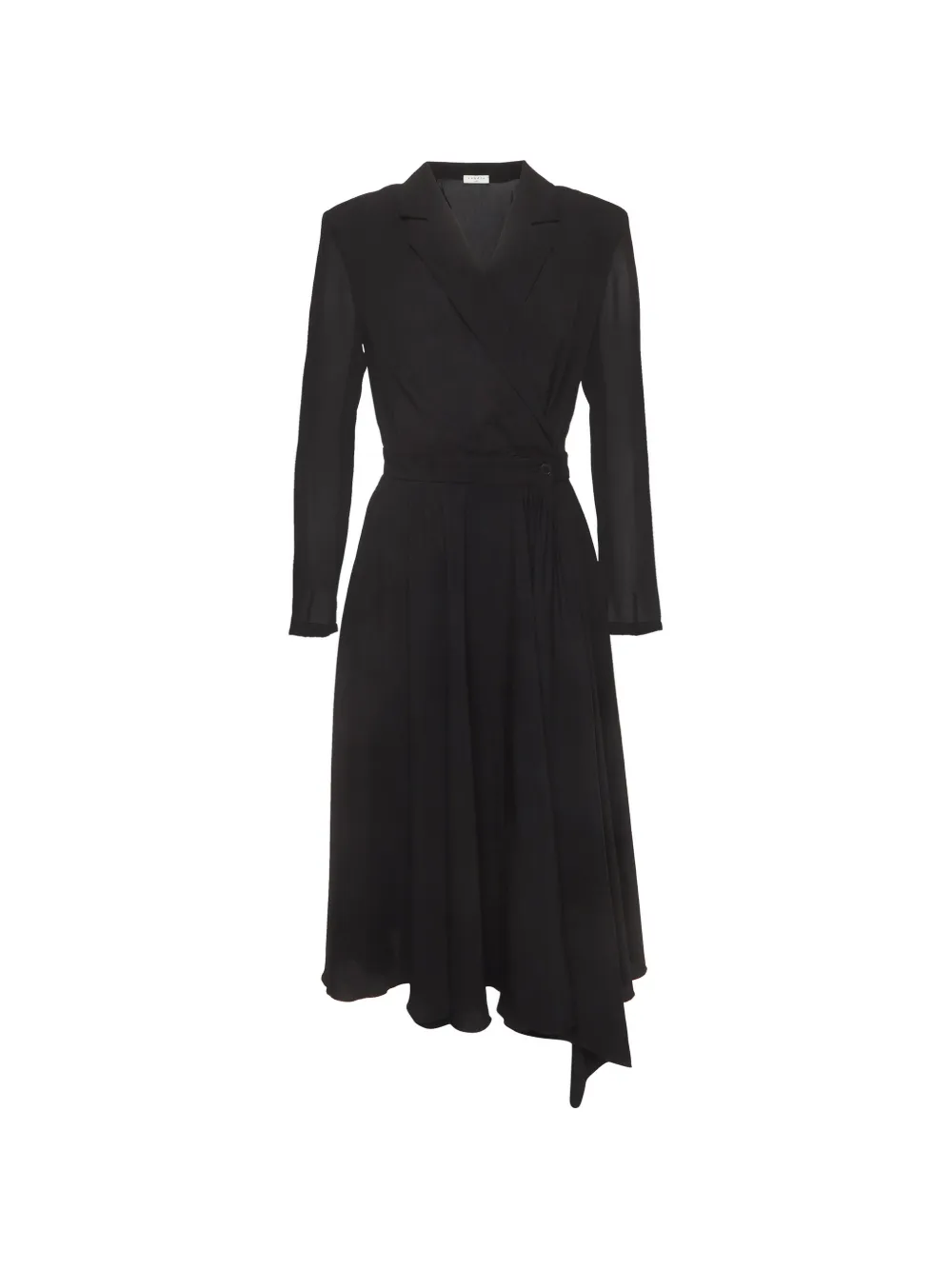 SANDRO wrap-style pleated midi dress - Nero