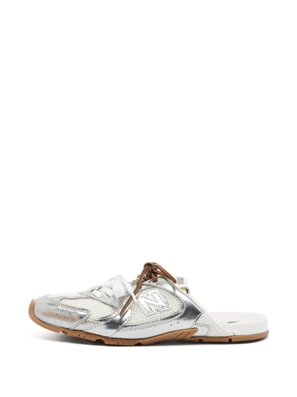 Miu Miu Pre-Owned 530 SL mesh sneaker-style mules - Silber