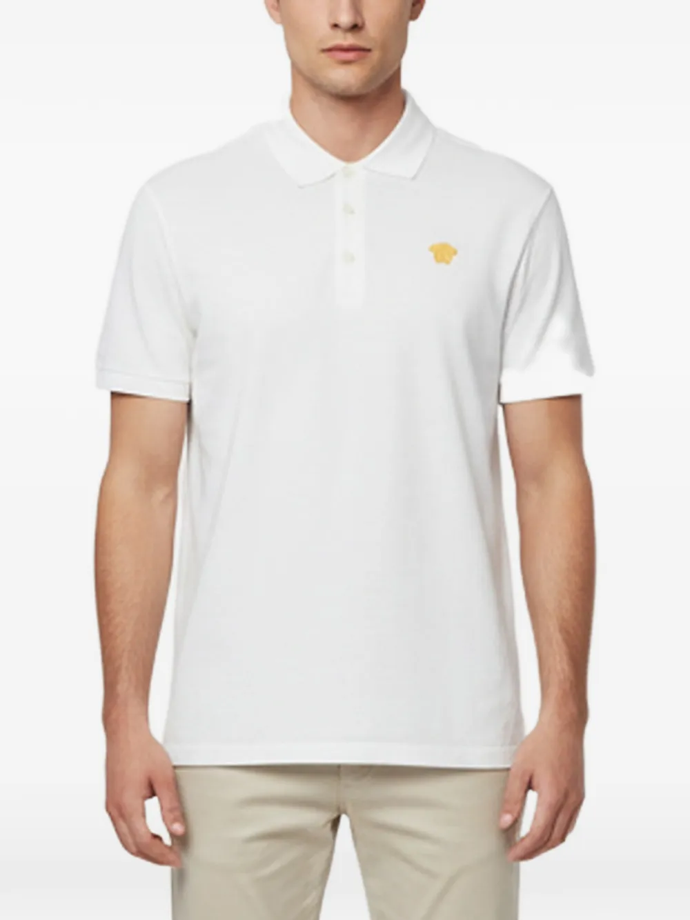 Versace Pre-Owned embroidered-logo polo shirt - Bianco