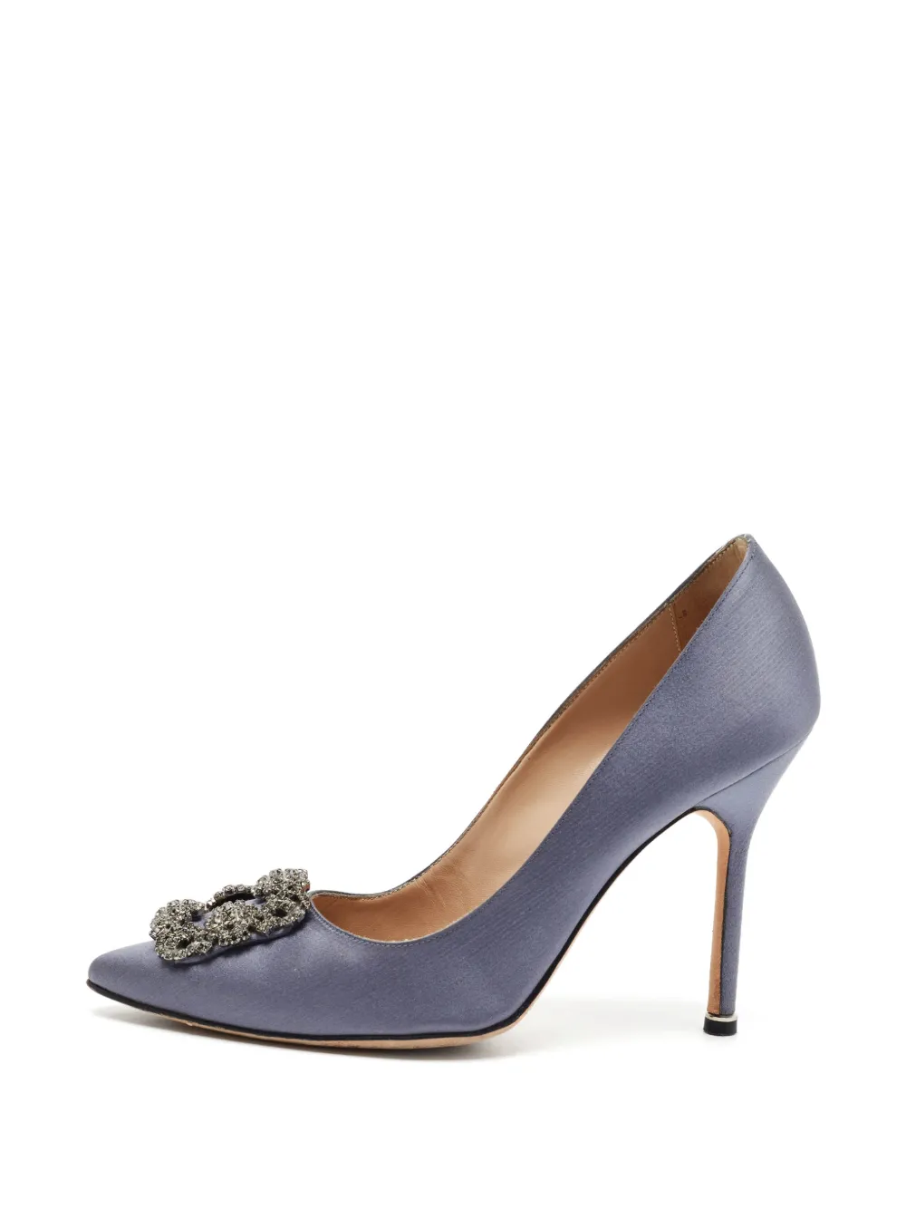 Manolo Blahnik Hangisi crystal buckle pumps - Blau